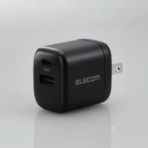 エレコム　ELECOM AC充電器／USB充電器／USB Power Delivery準拠／30W／USB-C1ポート／USB-A1ポート／スイングプラグ／ブラック  MPA-ACCP30BK