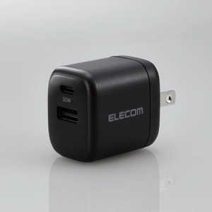 쥳 ELECOM ACŴUSBŴUSB Power Delivery30WUSB-C1ݡȡUSB-A1ݡȡ󥰥ץ饰֥å MPAACCP30BK