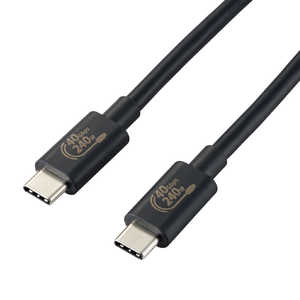 쥳 ELECOM USB-C  USB-C֥ [ /ž /1m /USB Power Deliver EPR /240W /USB4] ֥å USB4-CCPE10NBK