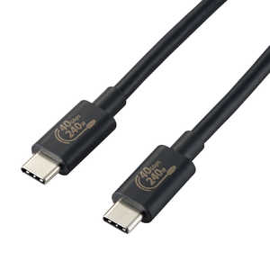 쥳 ELECOM USB-C  USB-C֥ [ /ž /1m /240W /USB4] ֥å USB4-CCPE10NBK