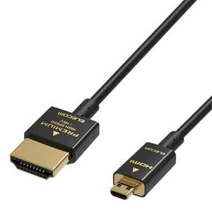 쥳 ELECOM microHDMI֥ ץߥ ѡ 4K 2K RoHS 1m ֥å DH-HDP14SSU10BK