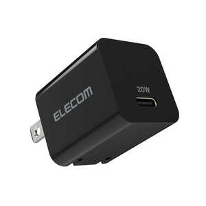쥳 ELECOM ACŴ/USBŴ/USB Power Deliveryб/20W/USB-C1ݡ/󥰥ץ饰/֥å MPAACCP32BK