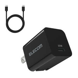 エレコム　ELECOM AC充電器/USB充電器/USB Power Delivery対応/20W/USB-C1ポート/USB-C-USB-Cケーブル付属/スイングプラグ/1.5m/ブラック MPA-ACCP33BK