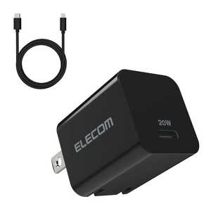 エレコム　ELECOM LightningAC充電器/USB Power Delivery対応/20W/USB-C1ポート/USB-C-Lightningケーブル付属/スイングプラグ/1.5m/ブラック MPA-ACLP04BK