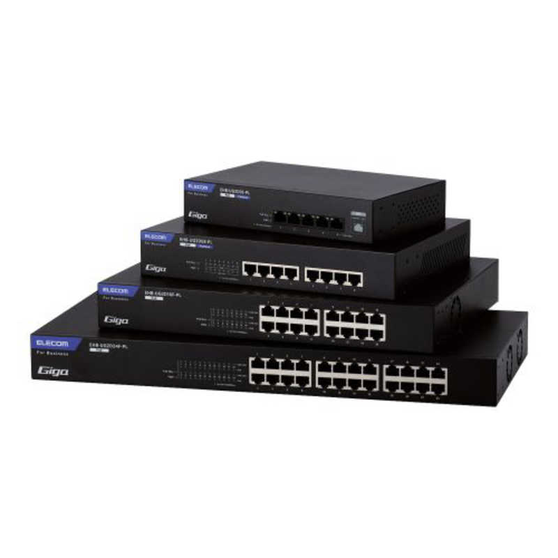 エレコム　ELECOM エレコム　ELECOM スイッチングハブ LAN ハブ 5ポート レイヤー2 Giga対応 PoE アンマネージ 1000/100/10Mbps EHB-UG2D05-PL EHB-UG2D05-PL