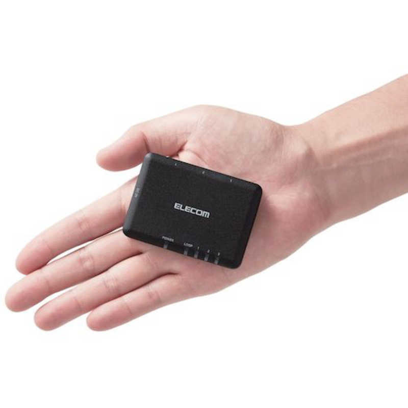 エレコム　ELECOM エレコム　ELECOM Giga対応スイッチングハブ/3ポート/プラスチック筐体/小型/ブラック EHC-G03PA2-SB EHC-G03PA2-SB