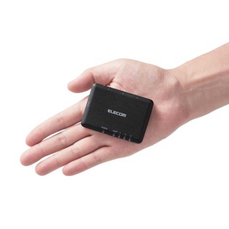 エレコム　ELECOM エレコム　ELECOM Giga対応スイッチングハブ/3ポート/プラスチック筐体/小型/ブラック EHC-G03PA2-SB EHC-G03PA2-SB