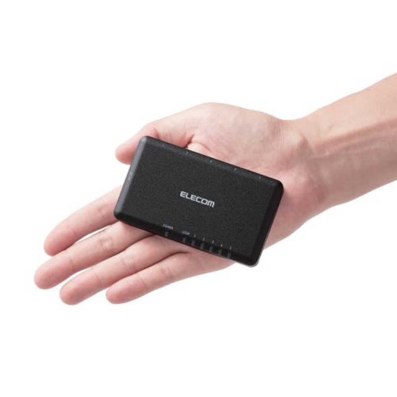 エレコム　ELECOM エレコム　ELECOM Giga対応スイッチングハブ/5ポート/プラスチック筐体/小型/ブラック EHC-G05PA2-SB EHC-G05PA2-SB