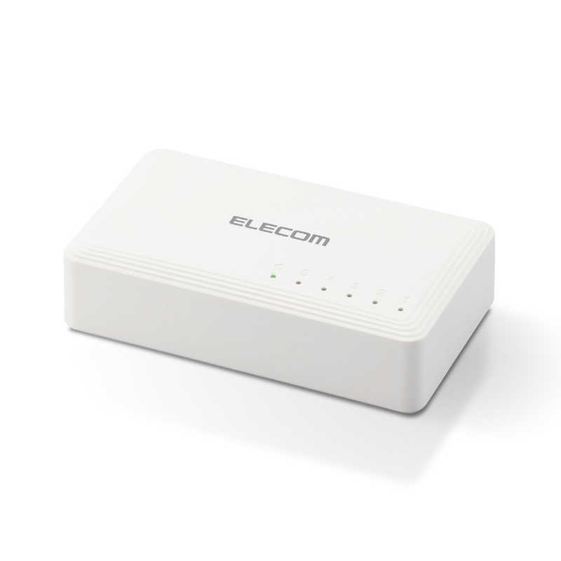 エレコム　ELECOM エレコム　ELECOM スイッチングハブ LAN ハブ 5ポート Giga対応 プラスチック筐体 AC電源 ファンレス 静音 省エネ機能 ホワイト EHC-G05PA2-W EHC-G05PA2-W