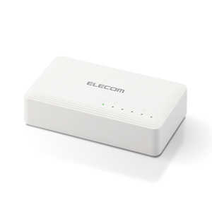 エレコム ELECOM スイッチングハブ LAN ハブ 5ポート Giga対応 100010010Mbps プラスチック筐体 AC電源 ファンレス 静音 省エネ機能 壁掛け設置対応 ホワイト EH