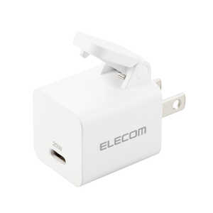 エレコム ELECOM AC充電器/USB充電器/楽抜ケ/USB Power Delivery準拠/20W/USB-C1ポート/固定プラグ/ホワイト MPA-ACCP31WH