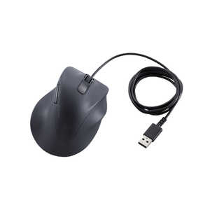 エレコム ELECOM マウス EX-G Lサイズ 抗菌 [BlueLED /有線 /5ボタン /USB] ブラック M-XGL30UBSKBK