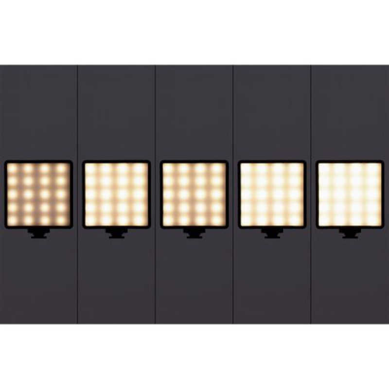 エレコム　ELECOM エレコム　ELECOM 撮影用ライト LED ビデオライト 四角形 8×8cm 5段階調光 ライト 3色モード USB充電式 2000mAh ブラック DE-L05BK DE-L05BK