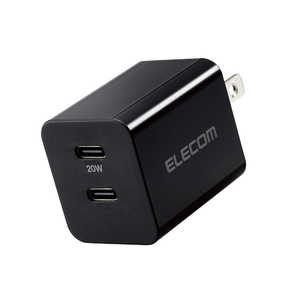エレコム ELECOM AC充電器/USB充電器/USB Power Delivery準拠/20W/USB-C2ポート/スイングプラグ/ブラック MPA-ACCP35BK エレコム ELECOM AC充電器/USB充電器/USB Power Delivery準拠/20W/USB-C2ポート/スイングプラグ/ブラック MPA-ACCP35BK