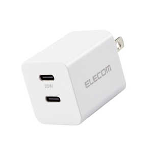 쥳 ELECOM ACŴ/USBŴ/USB Power Delivery/20W/USB-C2ݡ/󥰥ץ饰/ۥ磻 MPA-ACCP35WH