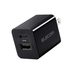 エレコム　ELECOM AC充電器/USB充電器/USB Power Delivery準拠/20W/スイングプラグ/ブラック MPA-ACCP36BK