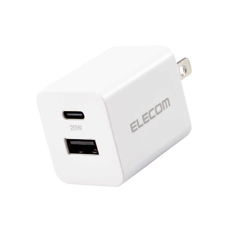 エレコム　ELECOM エレコム　ELECOM AC充電器/USB充電器/USB Power Delivery準拠/20W/スイングプラグ/ホワイト MPA-ACCP36WH MPA-ACCP36WH