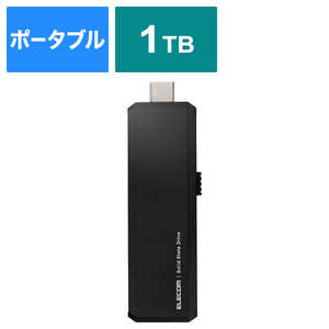 エレコム ELECOM SSD 外付け 1TB USB3.2 Gen2 読出最大600MB/秒 超小型 スライド式 高速 耐衝撃 Type C ×1 USB A ×1 ブラック ESD-EWA1000GBK