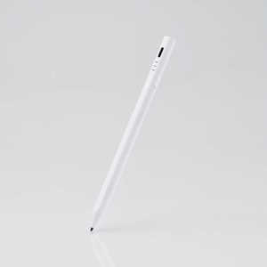 エレコム ELECOM タッチペン スタイラスペン ( iPad用 各種スマホ・タブレット用 ) 2モード搭載 充電式 磁気吸着 ペン先1.5mm 極細 D型 ペン先交換可 ホワイト P