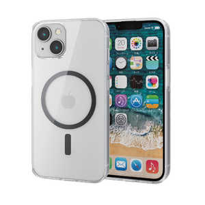 エレコム　ELECOM iPhone 14 / iPhone 13 用 ケース ハイブリッド カバー 耐衝撃 カメラ周り保護 ワイヤレス充電可 ストラップホール付 ブラック PMA22AMAG02BK