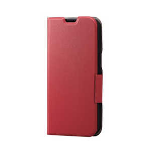 エレコム　ELECOM iPhone 14 6.1インチ レザーケース/手帳型/UltraSlim/薄型/磁石付き/レッド PM-A22APLFURD