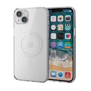 エレコム　ELECOM iPhone 14 Plus 用 ケース ハイブリッド カバー 耐衝撃 カメラ周り保護 ワイヤレス充電可 ストラップホール付 ホワイト PMA22BMAG02WH