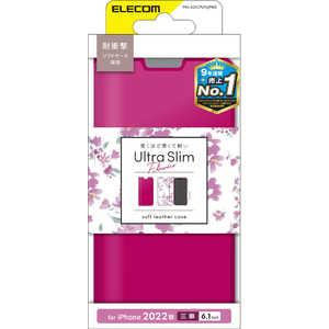 쥳 ELECOM iPhone 14 Pro 6.1 쥶/Ģ/UltraSlim/Flowers//դ/ǥץԥ PMA22CPLFUJPND