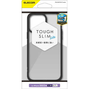 エレコム　ELECOM iPhone 14 Pro Max 6.7インチ ハイブリッドケース/TOUGH SLIM LITE/フレームカラー/背面クリア/ブラック PM-A22DTSLFCBK