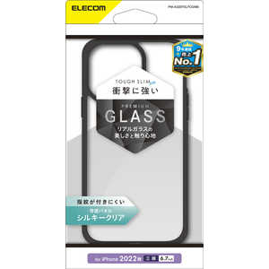 쥳 ELECOM iPhone 14 Pro Max 6.7 ϥ֥åɥ/TOUGH SLIM LITE/ե졼५顼/̥ꥢ/̥饹/륭ꥢ/֥å PM-A22DTSL