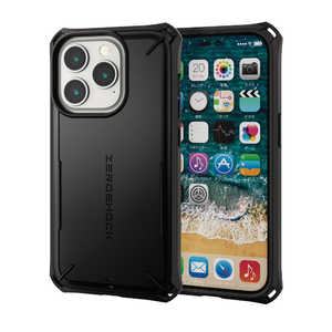 쥳 ELECOM iPhone 14 Pro 6.1 ϥ֥åɥ/ZEROSHOCK Solid/֥å PM-A22CZEROSBK