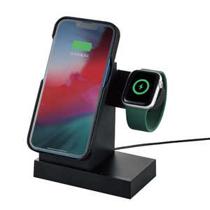 쥳 ELECOM 磻쥹Ŵ 7.5W ޥͥåȼ  [MagSafe 磻쥹 б iPhone Apple Watch AirPods Ƽб] ֥å WMS05BK