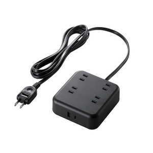 エレコム ELECOM 電源タップ 延長コード USB付き タップ 2m ( コンセント ×4 TypeC ×1 USB A ×1 ) ブラック T-U04-4220BK エレコム ELECOM 電源タップ 延長コード USB付き タップ 2m ( コンセント ×4 TypeC ×1 USB A ×1 ) ブラック T-U04-4220BK