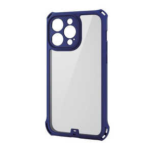 エレコム　ELECOM iPhone 14 Pro Max 用 ケース ハイブリッド 衝撃吸収 ストラップホール付 ZEROSHOCK 極 ネイビー PMCA22DZEROFCNV