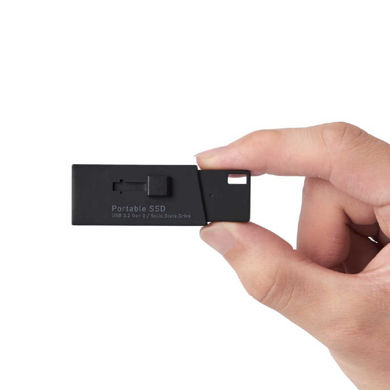 エレコム　ELECOM エレコム　ELECOM SSD 外付け 500GB USB3.2 Gen2 読出最大600MB秒 超小型 スライド式 高速 抗菌・抗ウイルス 耐衝撃 USB A ×1 ブラック ESD-EHL0500GBK ESD-EHL0500GBK