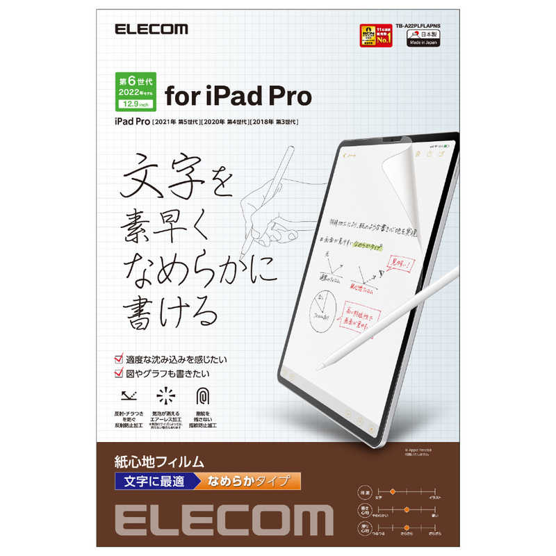 エレコム　ELECOM エレコム　ELECOM iPad Pro 12.9インチ 第 6 /5 / 4 / 3 世代 用 フィルムマット エアーレス TB-A22PLFLAPNS TB-A22PLFLAPNS