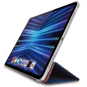 エレコム　ELECOM iPad Pro 11インチ 第4世代 ( 2022 ) 用 ケース ソフトレザー カバー 手帳型 スリープ対応 マグネット フラップ 2アングル スタンド機能付 背面クリア 軽量 超薄型 ネイビー TB-A22PMWVNV