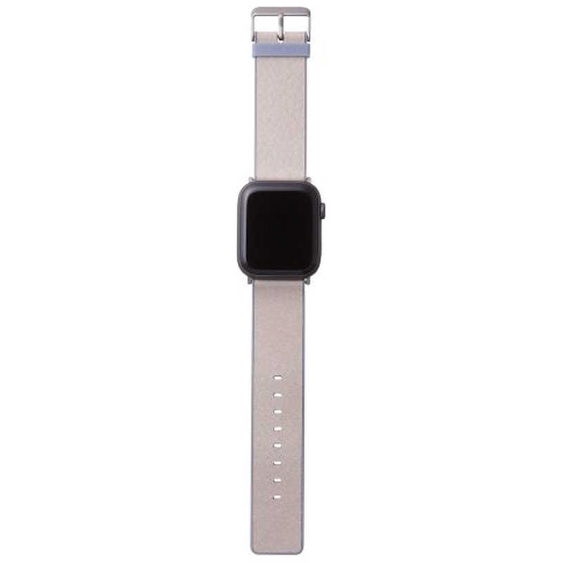 エレコム　ELECOM エレコム　ELECOM Apple Watch 45/44/42mm ハイブリッドレザーバンド MINIO アッシュグレー×ゼニスブルー AW-45BDMNOGY AW-45BDMNOGY