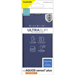 エレコム　ELECOM AQUOS sense7 plusレザーケース手帳型UltraSlim薄型磁石付キネイビー PMS225PLFUNV