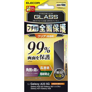 �G���R�� ELECOM Galaxy A23 5G/A22 5G/A21/�t���J�o�[�K���X�t�B����/�t���[���t��/�J�o�[��99%/������/�u���b�N PMG227FLKGFRBK