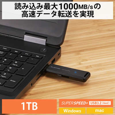 エレコム ELECOM 外付けSSD USB-A接続 PS5/PS4、録画対応 ブラック