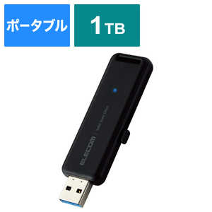 エレコム　ELECOM 外付けSSD USB-A接続 PS5/PS4、録画対応 ブラック [1TB /ポータブル型] ESD-EMB1000GBK