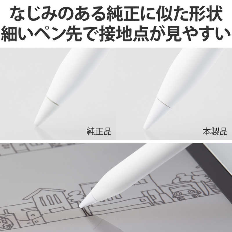 エレコム　ELECOM エレコム　ELECOM Apple Pencil 第2世代 第1世代 用 交換ペン先 3個入 太さ約1mm 極細 樹脂製 アップルペンシル iPad 用 ペン先 ホワイト PTIPAPS01WH PTIPAPS01WH