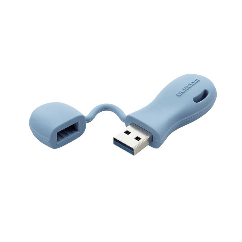 エレコム　ELECOM エレコム　ELECOM USBメモリ 32GB USB3.2(Gen1)/3.1(Gen1)/3.0/2.0 USB A 一体型 キャップ式 ストラップホール付 ブルー MF-JRU3032GBU MF-JRU3032GBU