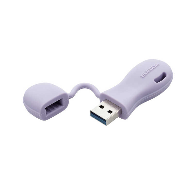 エレコム　ELECOM エレコム　ELECOM USBメモリ 32GB USB3.2(Gen1)/3.1(Gen1)/3.0/2.0 USB A 一体型 キャップ式 ストラップホール付 パープル MF-JRU3032GPU MF-JRU3032GPU
