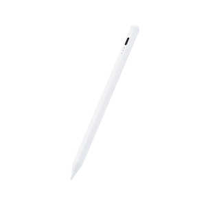 エレコム　ELECOM タッチペン スタイラスペン 充電式 USB TypeC 充電 傾き感知 誤作動防止 磁気吸着 樹脂(POM)ペン先 極細 D型 ペン先交換可 ホワイト P-TPACSTAP03WH