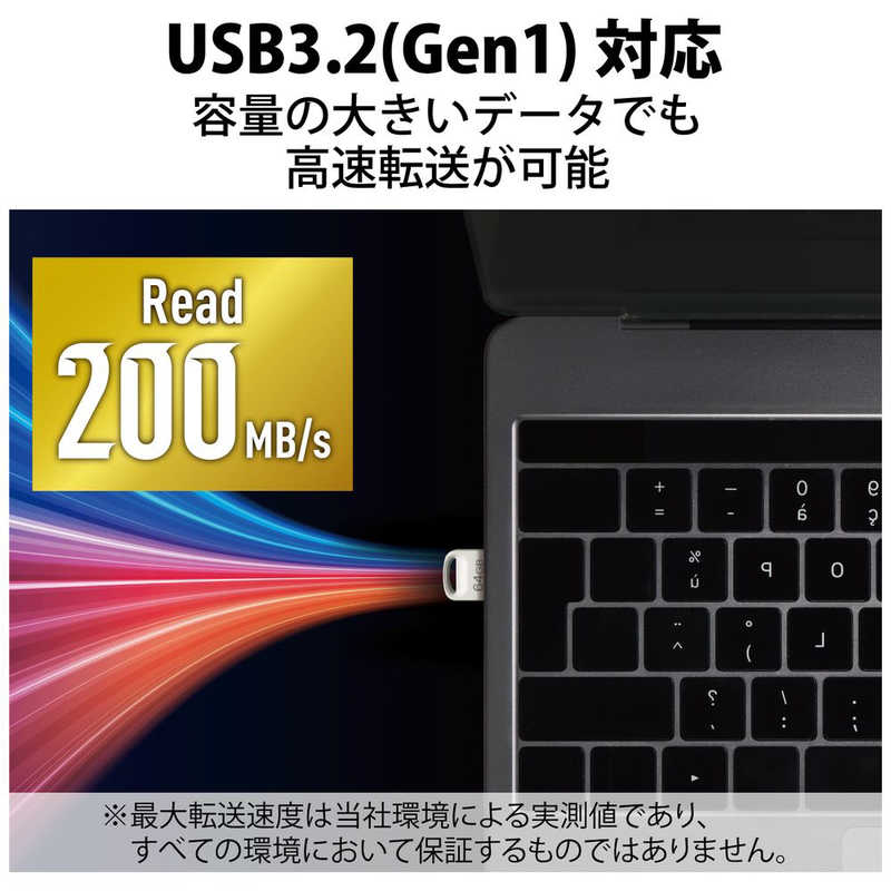 エレコム　ELECOM エレコム　ELECOM USBメモリ 32GB USB3.2(Gen1)/3.1(Gen1)/3.0/2.0 USB A 超小型  シルバー MF-SU3A032GSV MF-SU3A032GSV