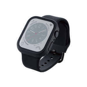 エレコム　ELECOM アップルウォッチ カバー Apple Watch Series 8 / 7 45mm フルカバー ケース 強化ガラス  ブラック AW22AFCGOBK