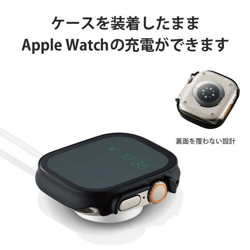 エレコム　ELECOM エレコム　ELECOM アップルウォッチ カバー Apple Watch Ultra 49mm 強化ガラス セラミックコートガラス  ブラック AW22CFCGCBK AW22CFCGCBK