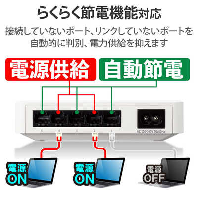 エレコム ELECOM スイッチングハブ LAN ハブ 5ポート Giga対応 1000