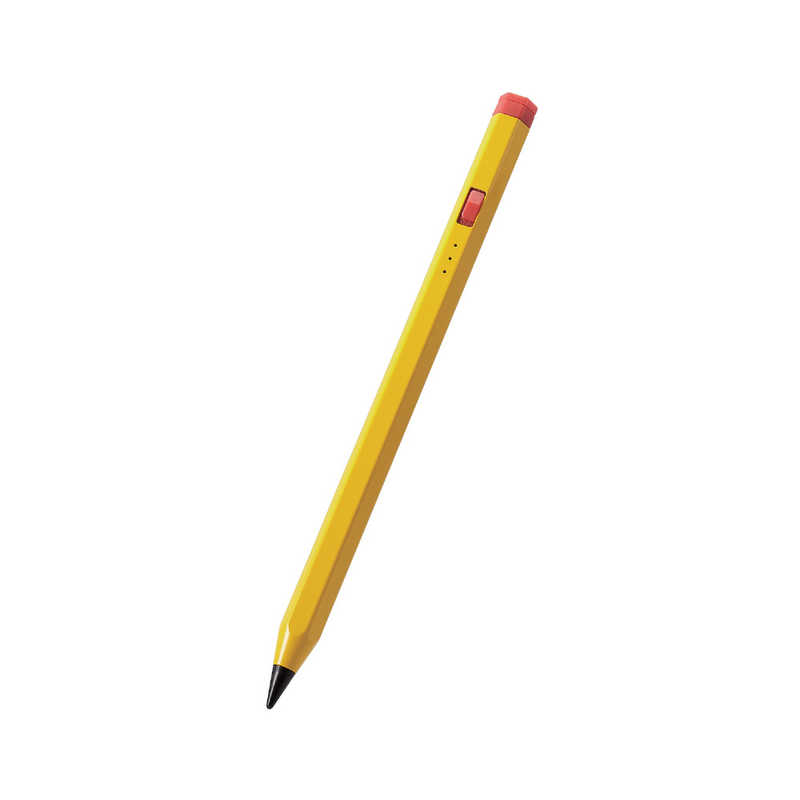 エレコム　ELECOM エレコム　ELECOM iPad用 タッチペン スタイラスペン 充電式 USB Type-C 充電 傾き感知 誤作動防止 磁気吸着 ペン先2mm スリム 六角鉛筆型  イエロー P-TPACAPEN01YL P-TPACAPEN01YL